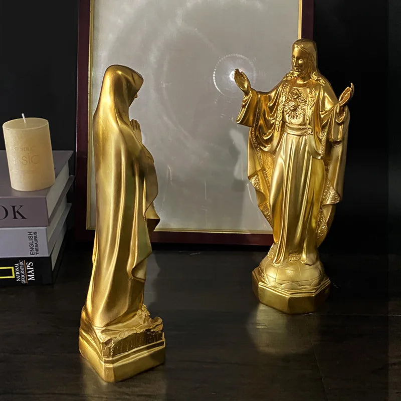 Virgin Mary Statue Our Lady of Lourdes Resin Figurine Decor