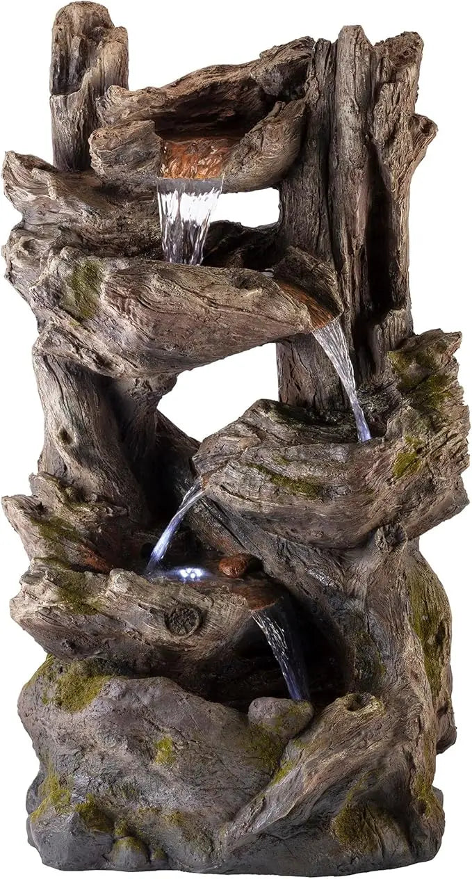 52 Inch LED Ground Fountain with Flower Pots for Garden