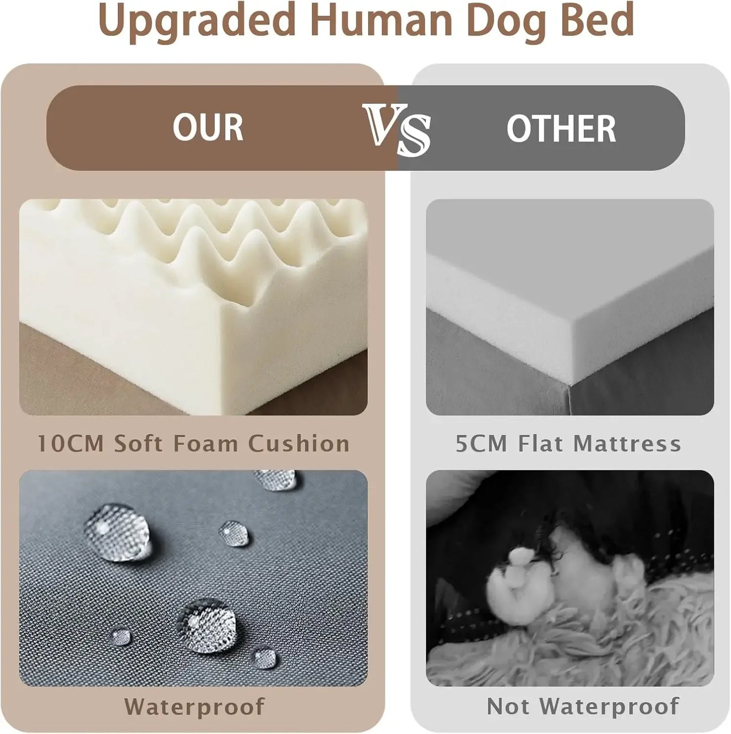 Oversized Memory Foam Human Dog Bed for Adults and Pets