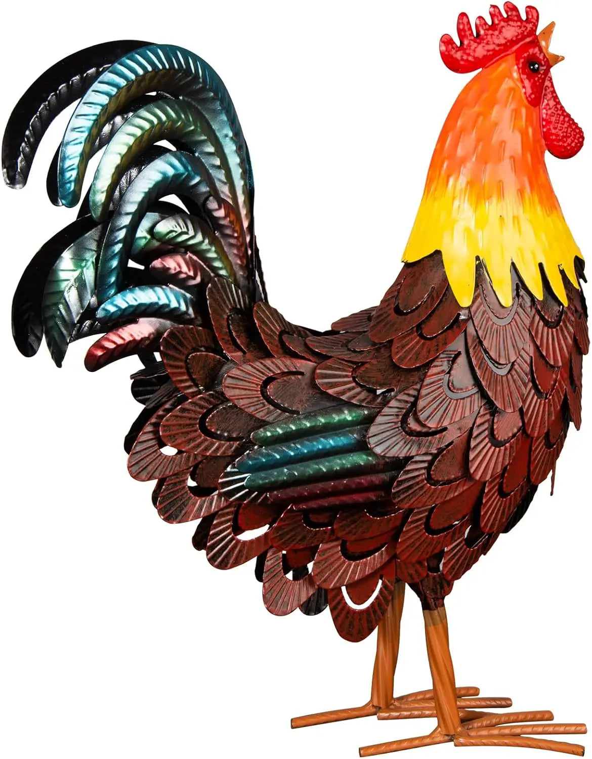 Metal Rooster Statues for Garden and Home Decor