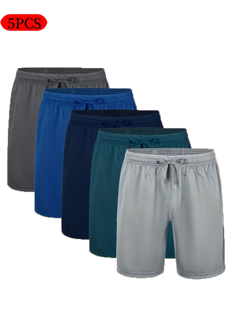 Men's Casual Drawstring Shorts 5 Piece Set for Summer