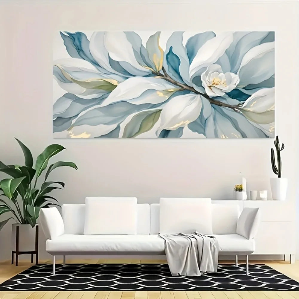 Modern Abstract Floral Canvas Mural Framed Home Decor