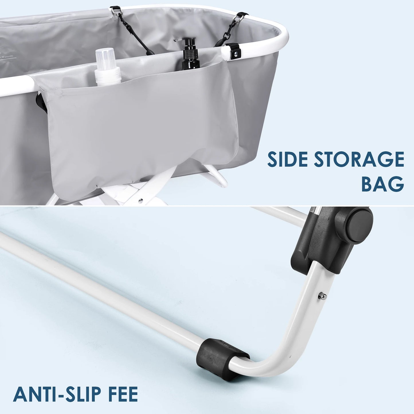 Dog Bathtub Collapsible Stand Folding Design Grey Outdoor