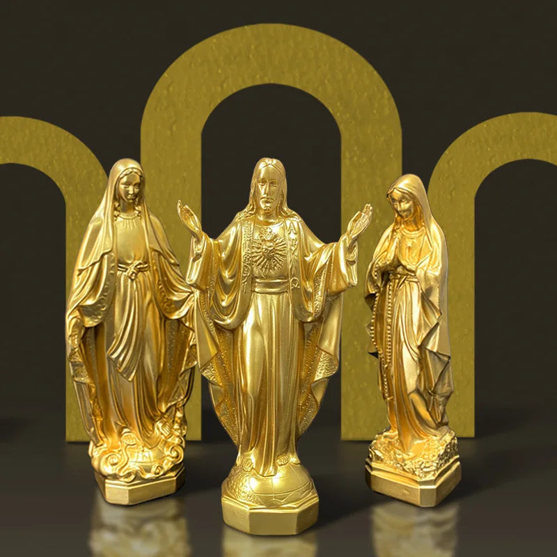 Virgin Mary Statue Our Lady of Lourdes Resin Figurine Decor