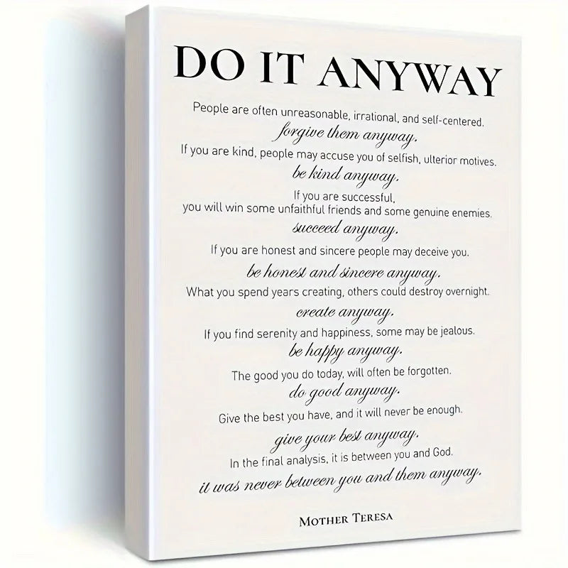 Motivational Canvas Wall Art Positive Quotes Framed Decor