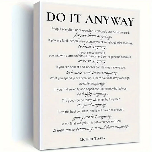 Motivational Canvas Wall Art Positive Quotes Framed Decor