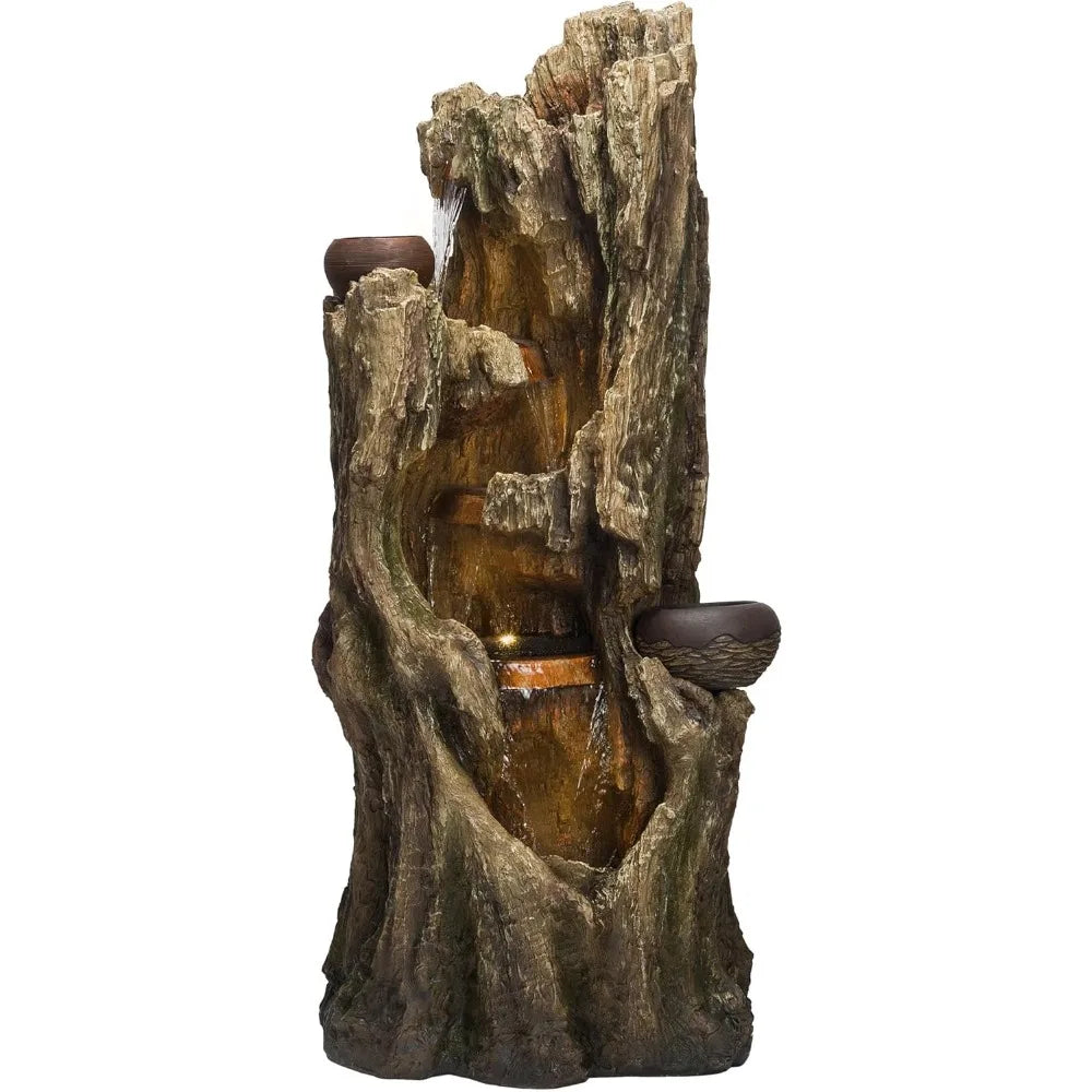 52 Inch LED Ground Fountain with Flower Pots for Garden