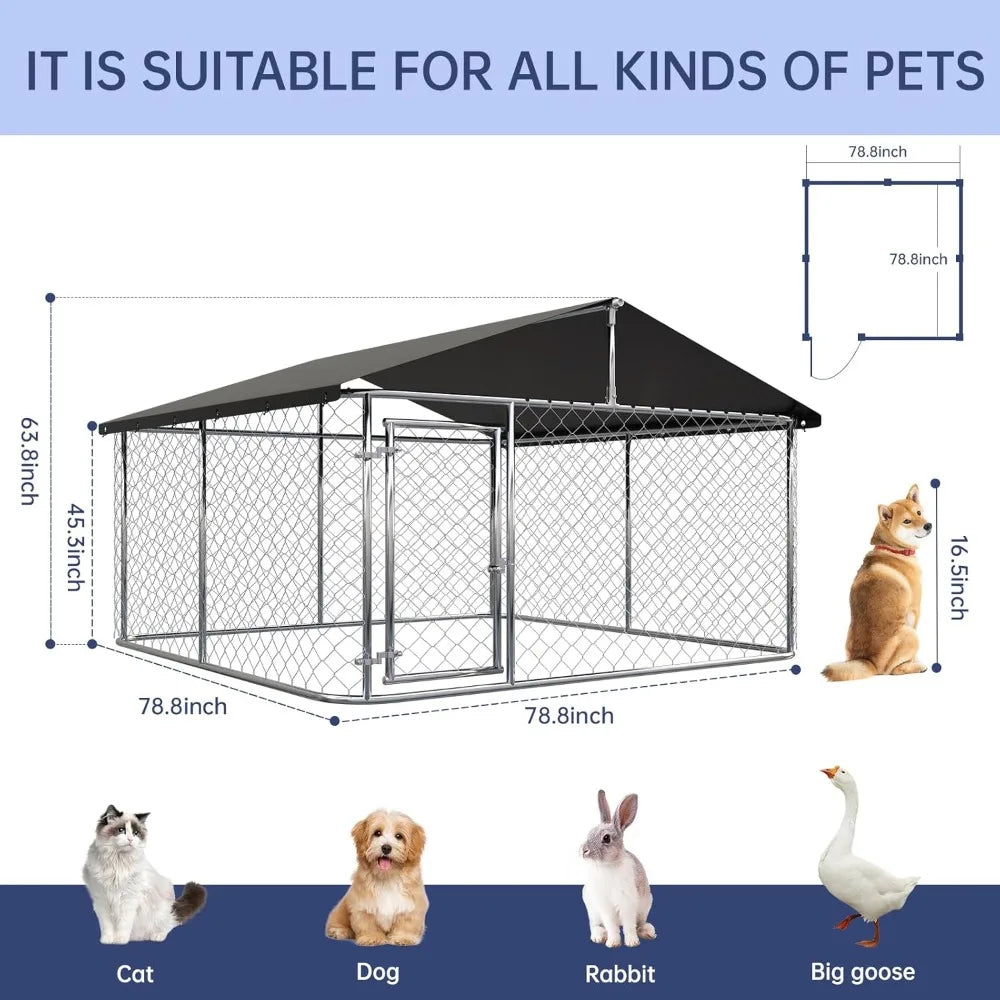 Heavy Duty Outdoor Dog Kennel Cage with Secure Lock