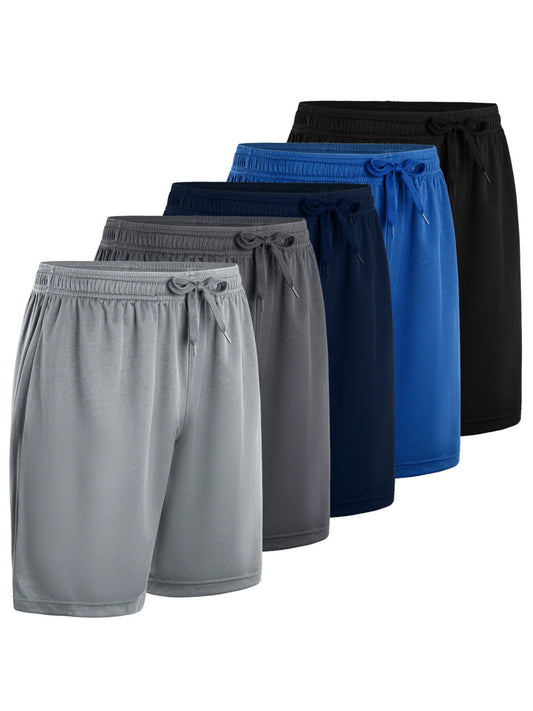 Men's Casual Drawstring Shorts 5 Piece Set for Summer