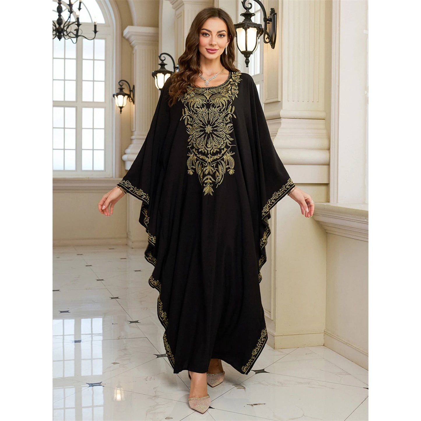 Women’s Floral Embroidered Beach Cover Up Dress