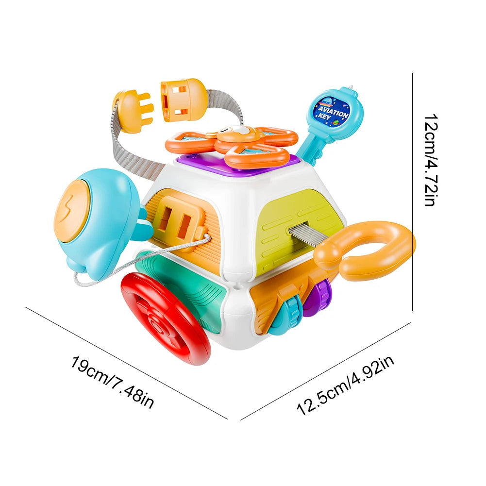 10 in 1 Educational Baby Busy Board Travel Toy Cube