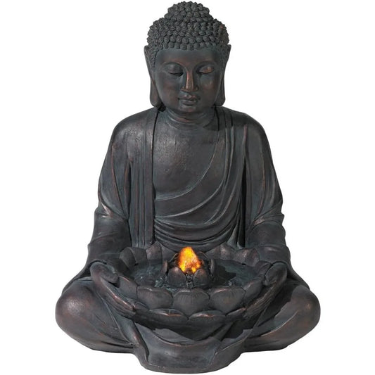 Meditating Buddha 24 Inch Zen Indoor Outdoor Fountain