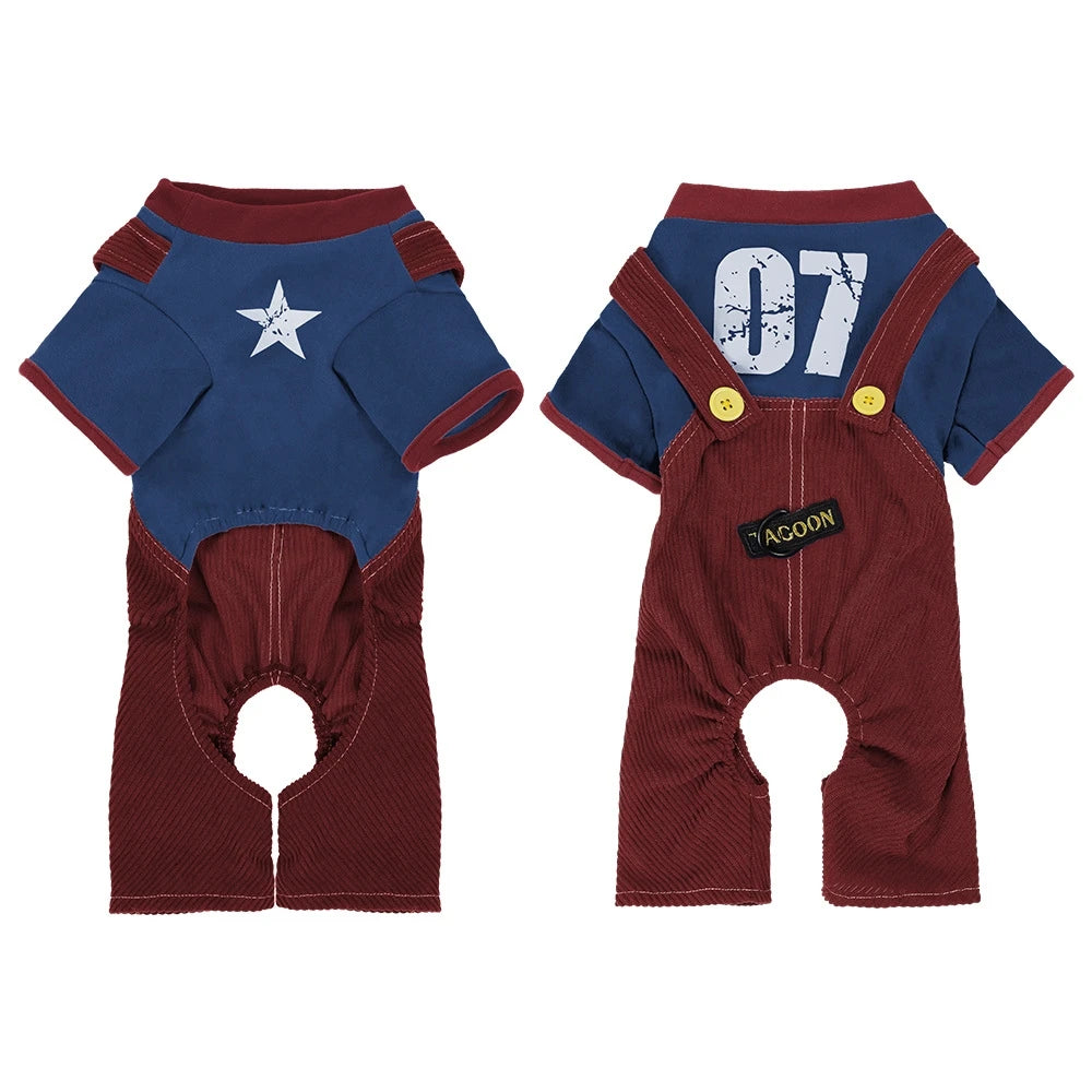 Soft Cotton Dog Jumpsuit Romper for Small Medium Dogs