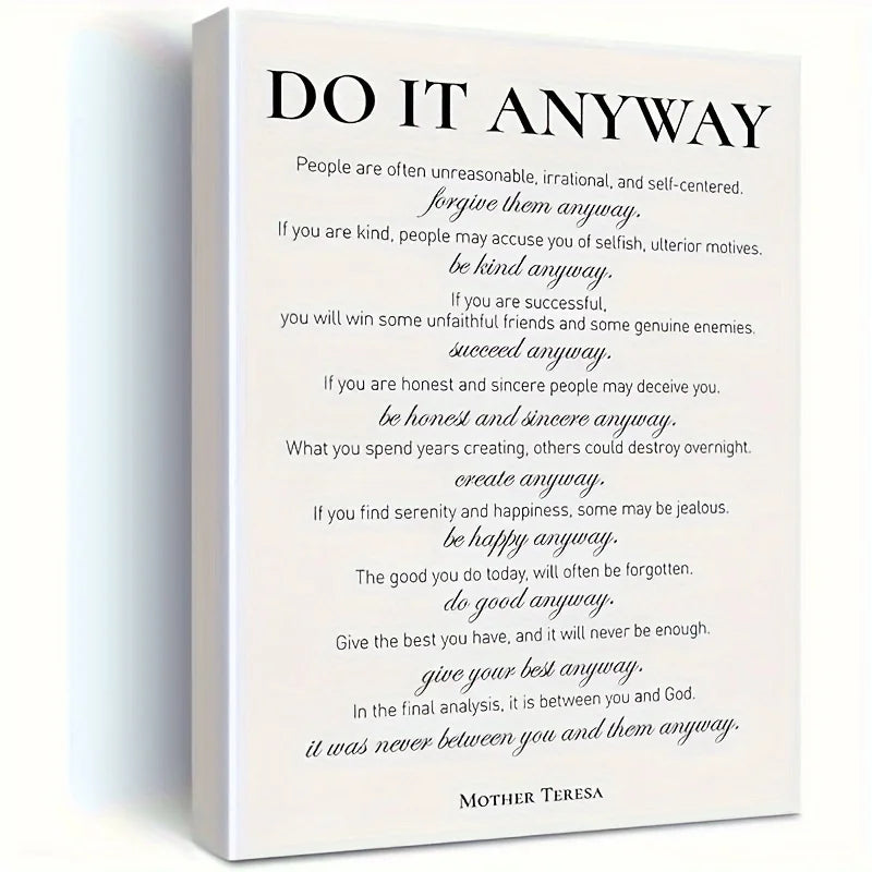 Motivational Canvas Wall Art Positive Quotes Framed Decor