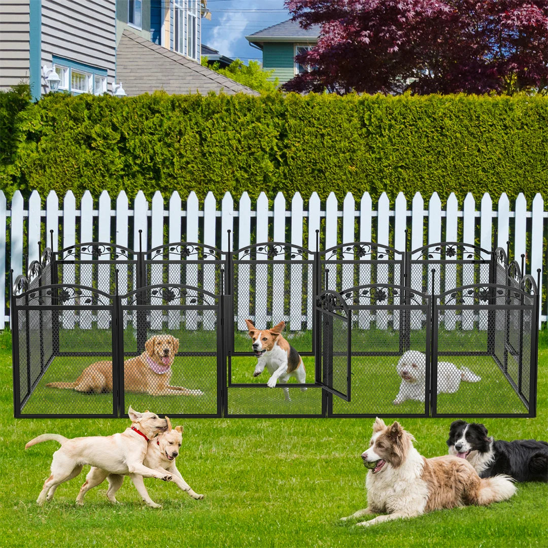 Heavy Duty Dog Playpen with Waterproof Pad for Indoor Outdoor