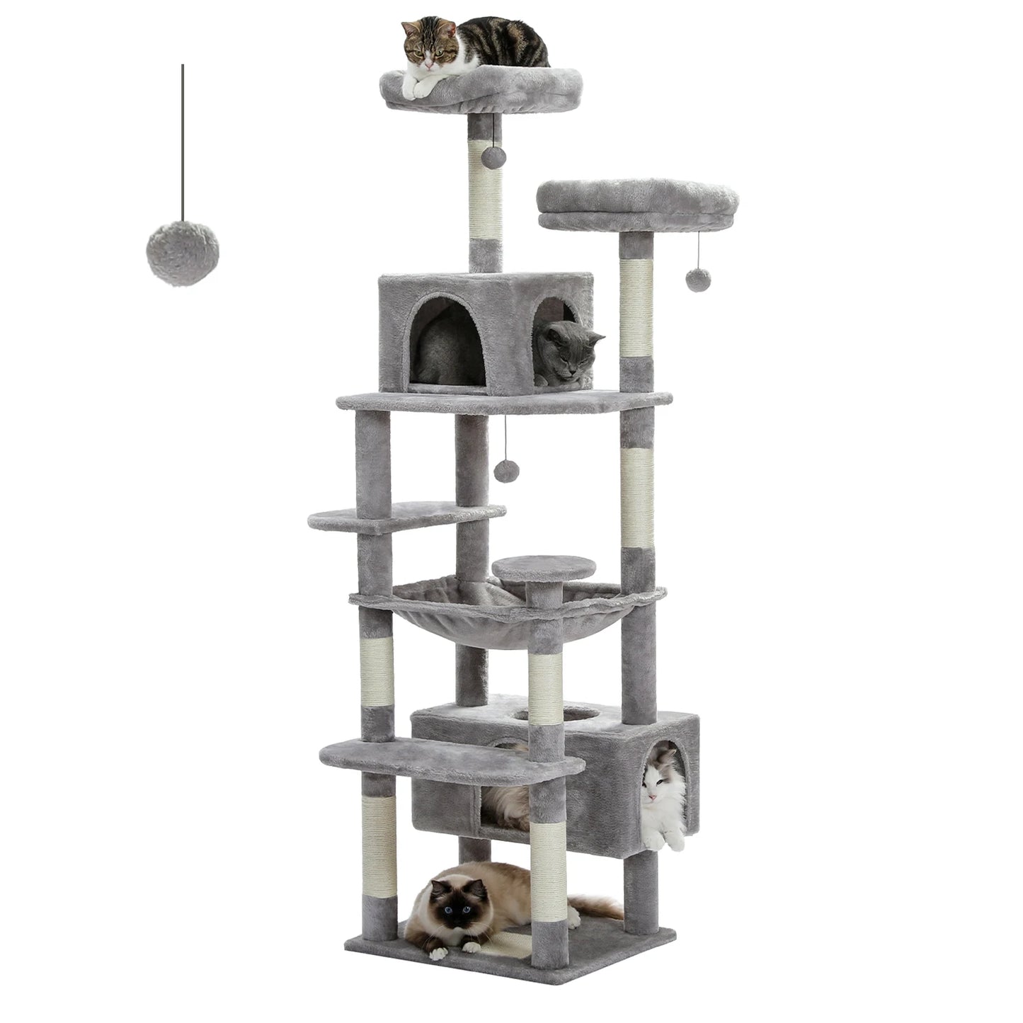 184CM Large Cat Tree Tower with Hammock and Scratching Posts