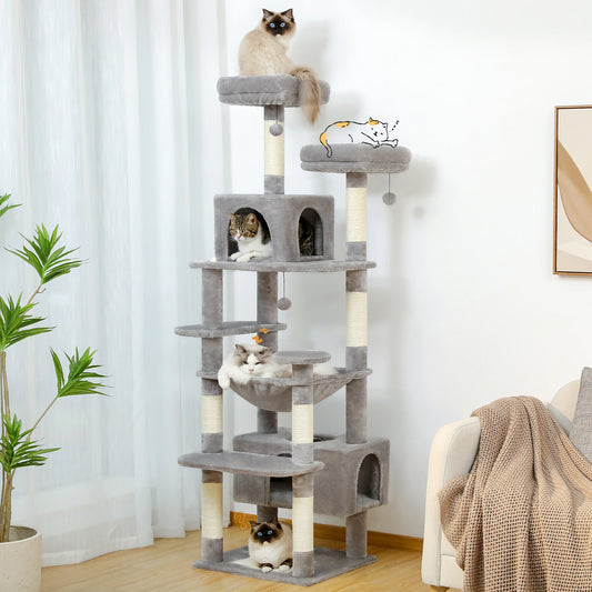 184CM Large Cat Tree Tower with Hammock and Scratching Posts
