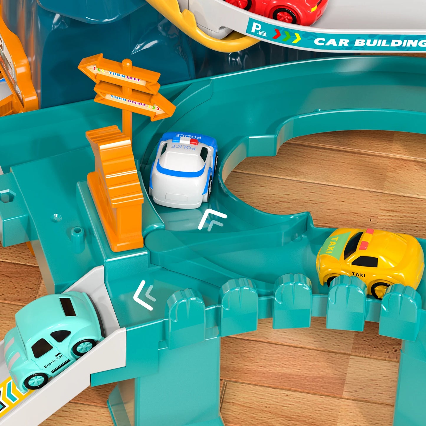 Boys Dinosaur Race Track Playset with Mini Cars for Kids