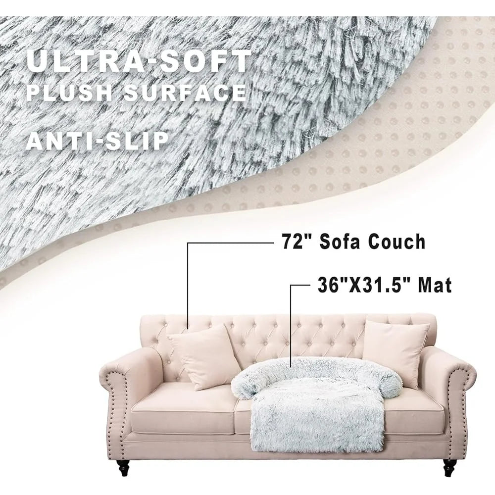 Waterproof Plush Dog Cat Bed Mat Faux Fur Washable Non Slip