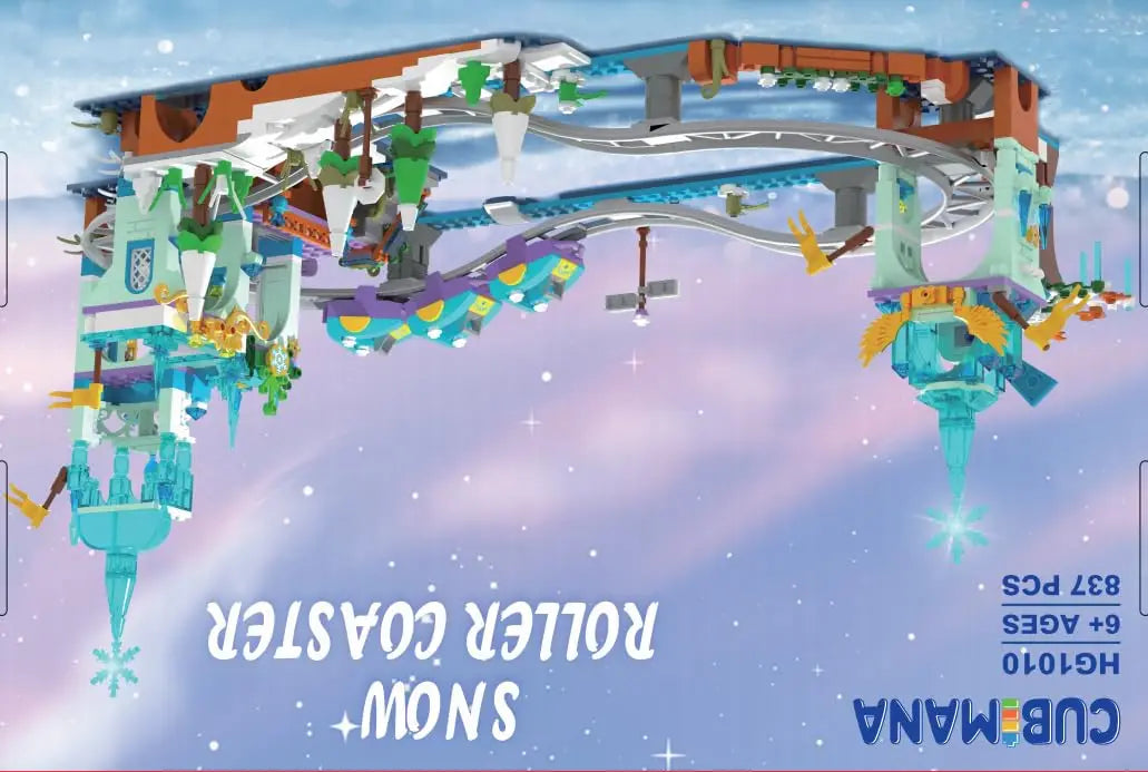 Frozen Roller Coaster Building Set With LED Lights For Kids