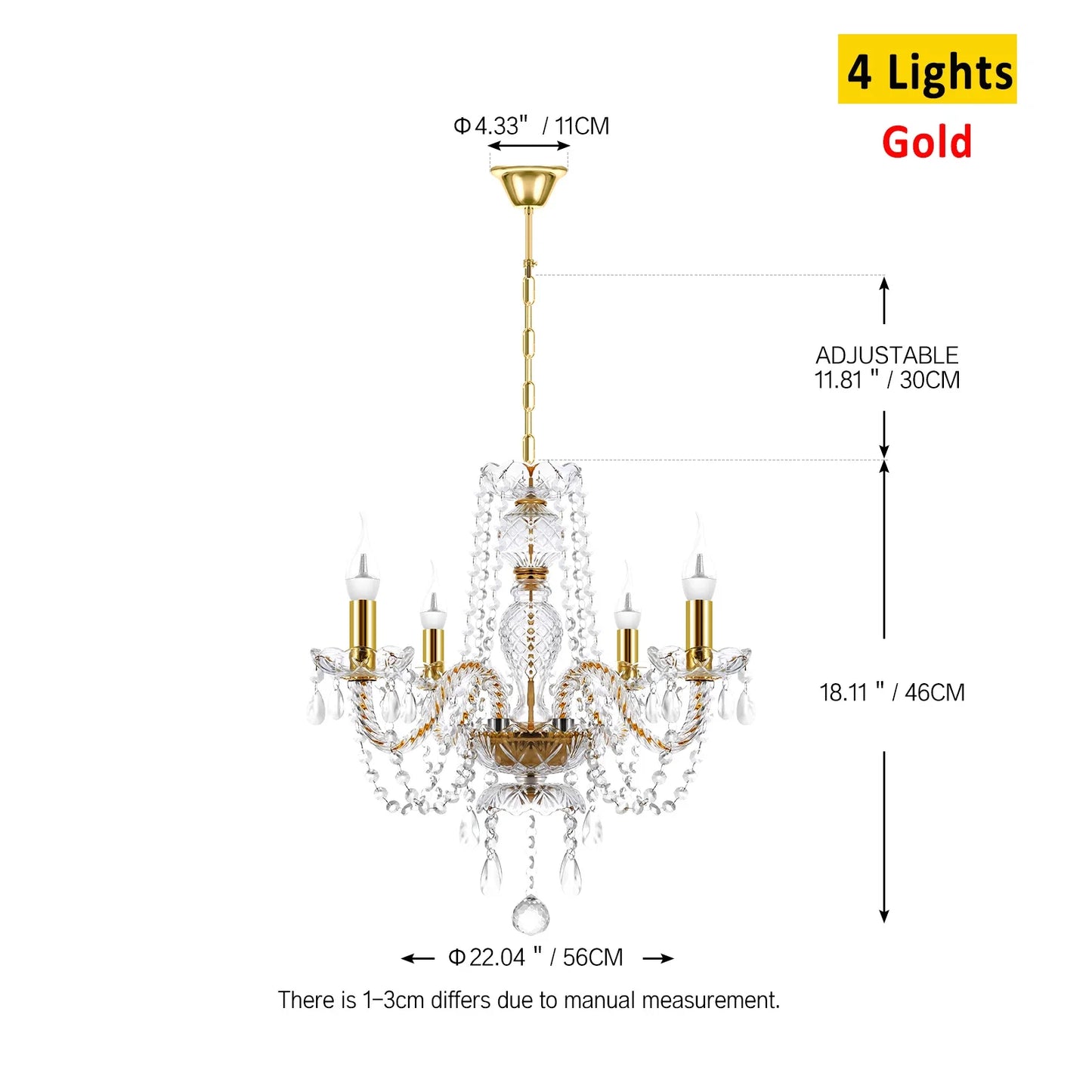 Ridgeyard Crystal Chandelier Modern Luxury Hallway Light