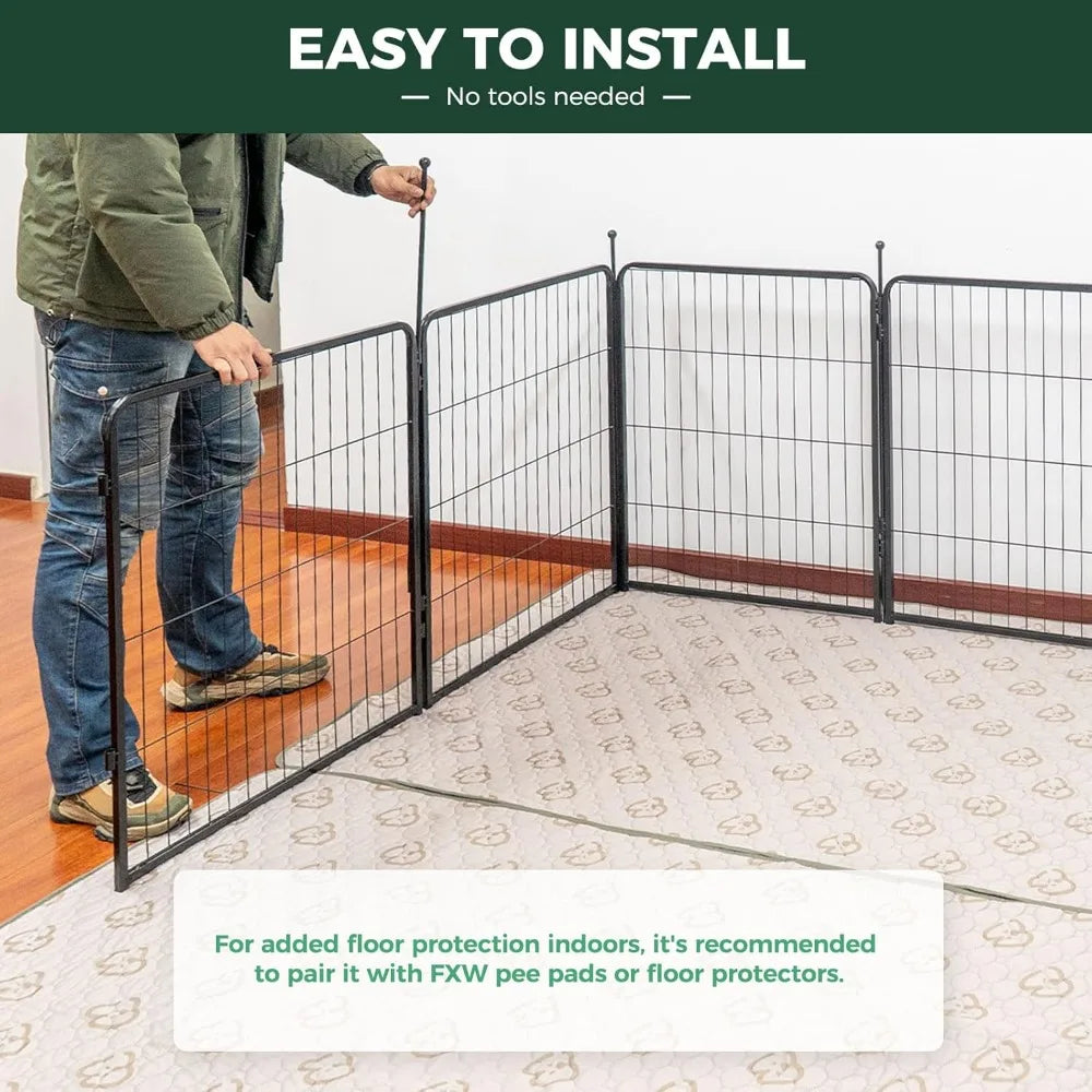 Rollick Dog Playpen for Yard and RV Camping 32 Inch 48 Panels