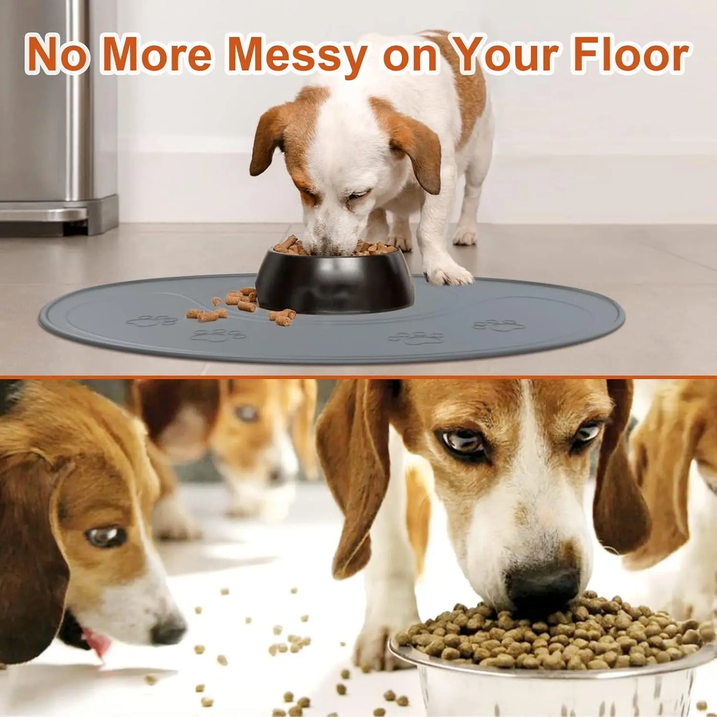 NPET Waterproof Silicone Dog Food Mat Slip Resistant 28 x 21