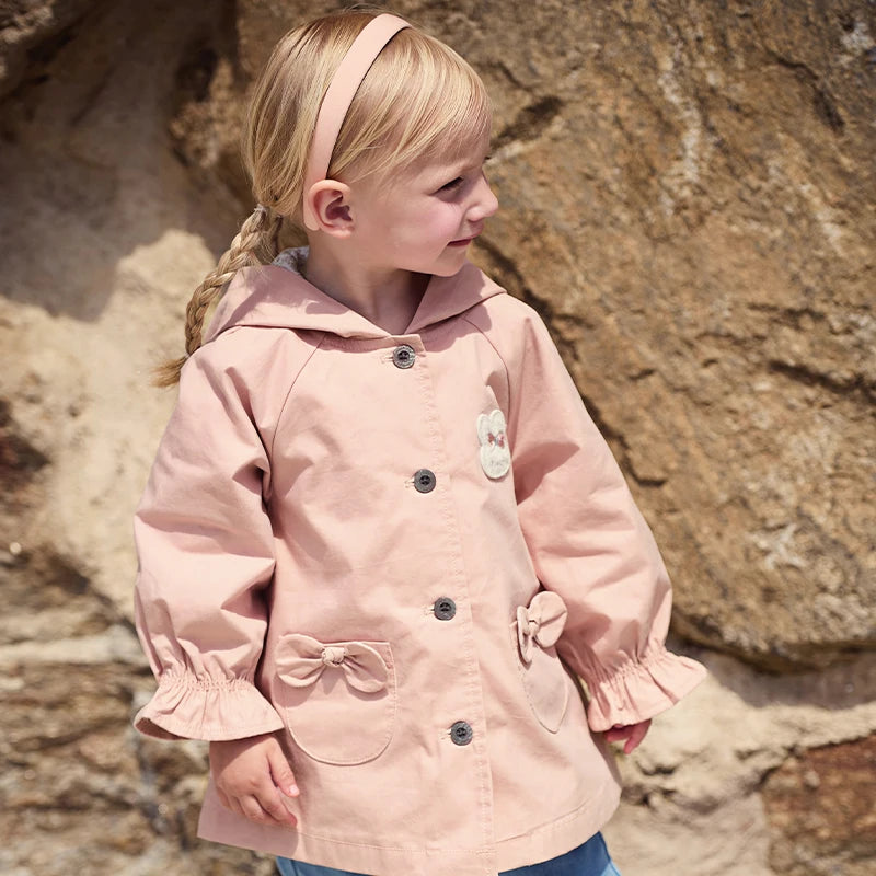 Dave Bella Girls Hooded Trench Coat for Spring Autumn