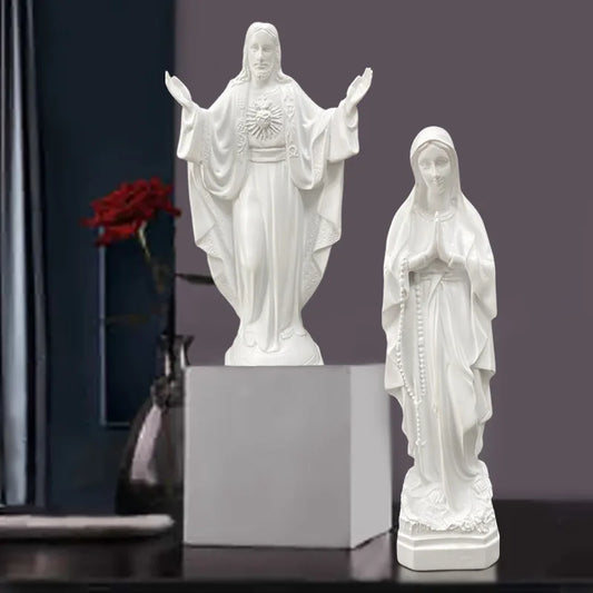 Virgin Mary Statue Our Lady of Lourdes Resin Figurine Decor