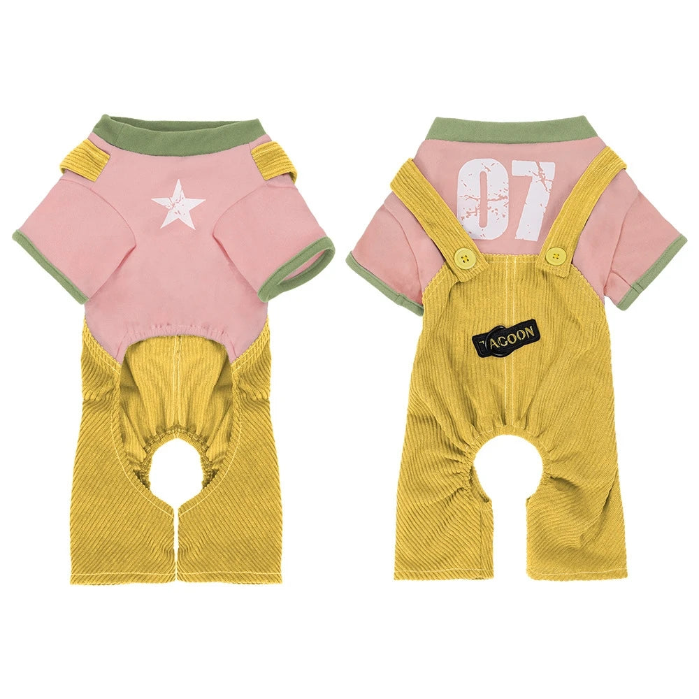 Soft Cotton Dog Jumpsuit Romper for Small Medium Dogs