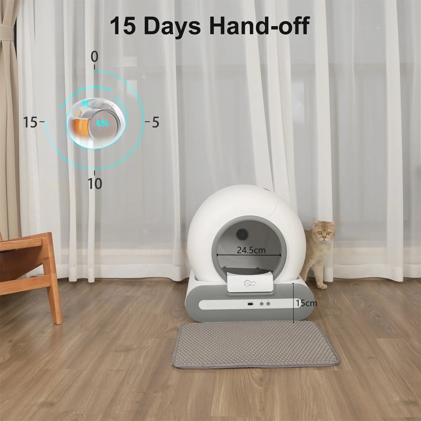 Doel Automatic Self Cleaning Cat Litter Box with App Control