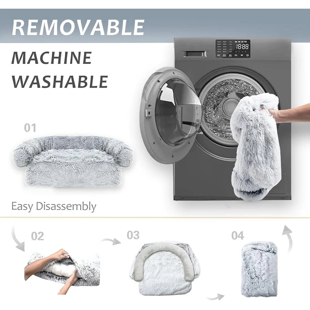 Waterproof Plush Dog Cat Bed Mat Faux Fur Washable Non Slip