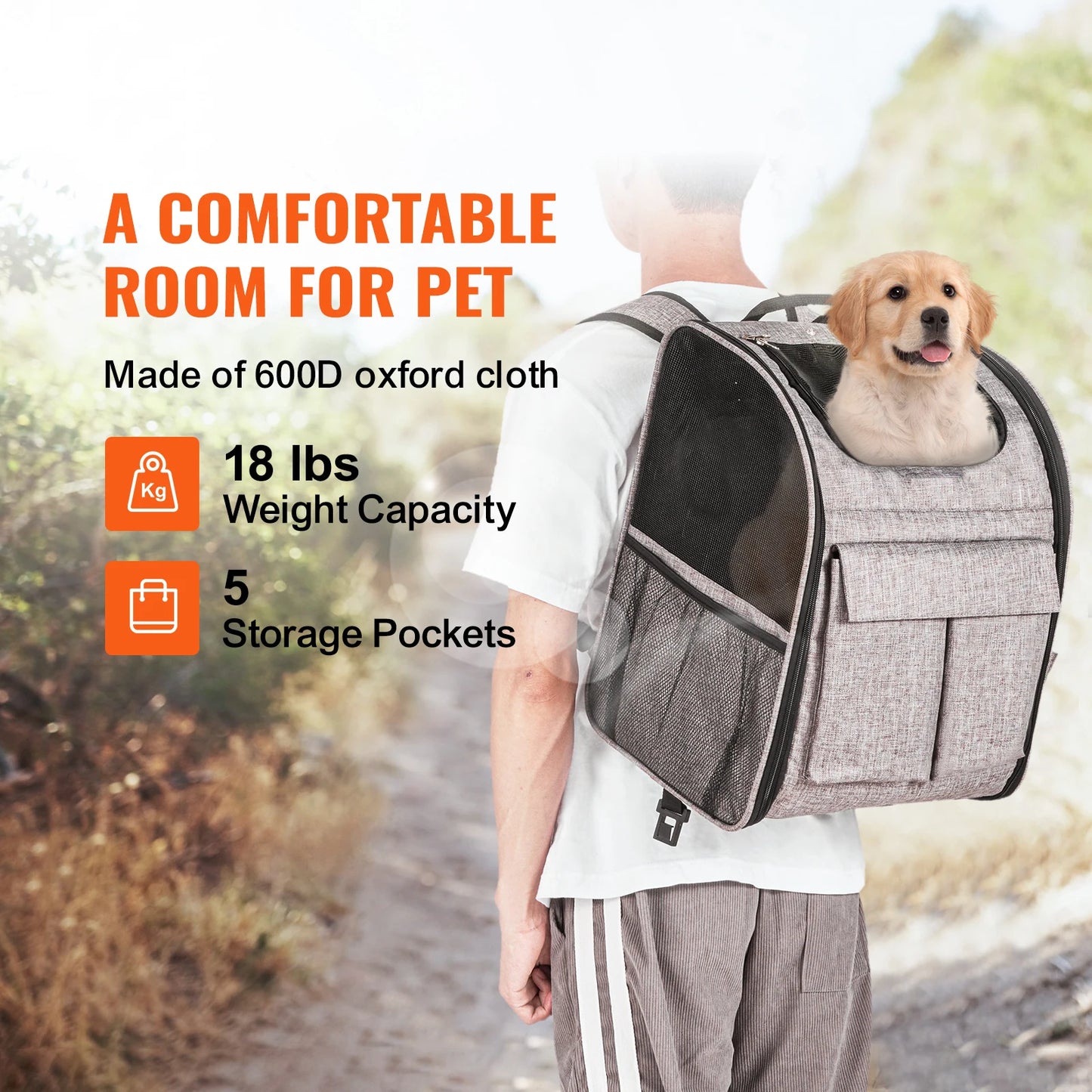 SucceBuy Pet Carrier Backpack With Wheels Telescopic Handle