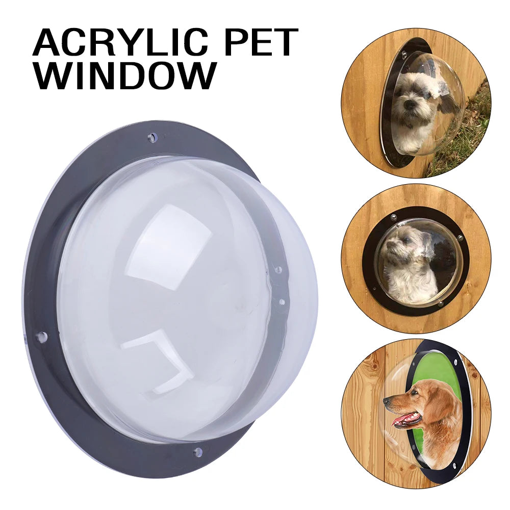 Pet Dog Fence Window Bubble Dome Safe Acrylic Peek Window