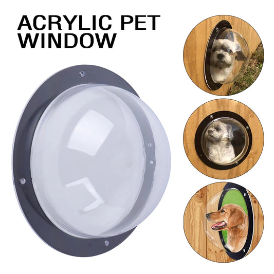 Pet Dog Fence Window Bubble Dome Safe Acrylic Peek Window