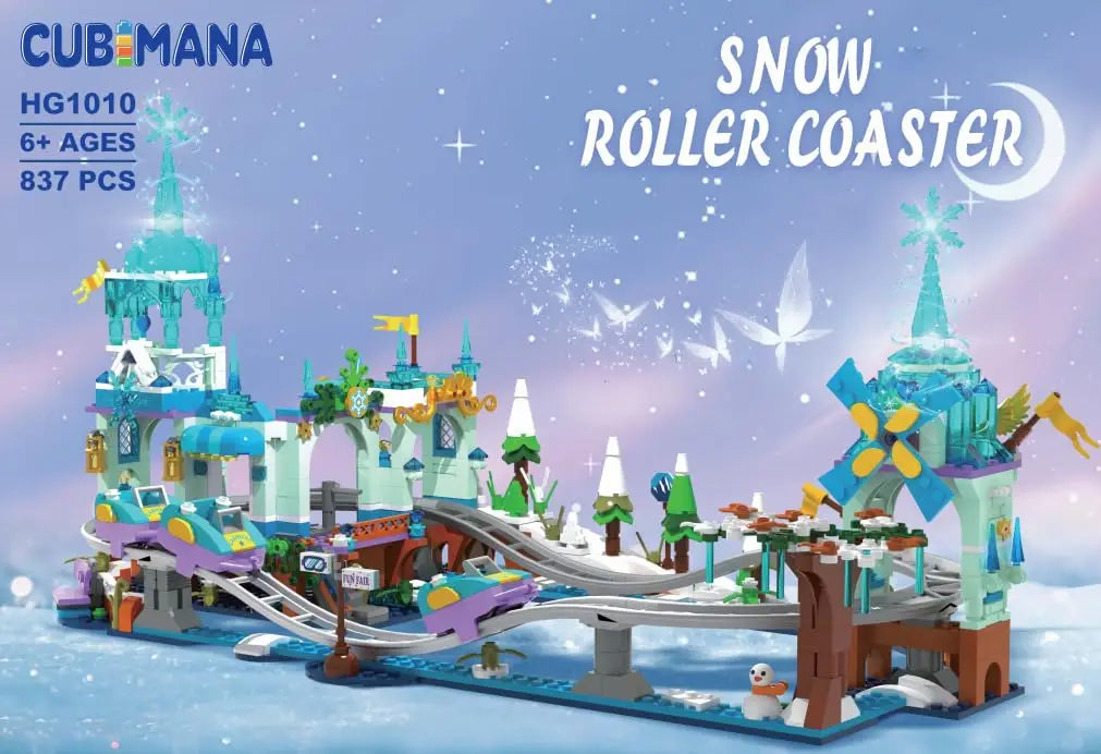 Frozen Roller Coaster Building Set With LED Lights For Kids