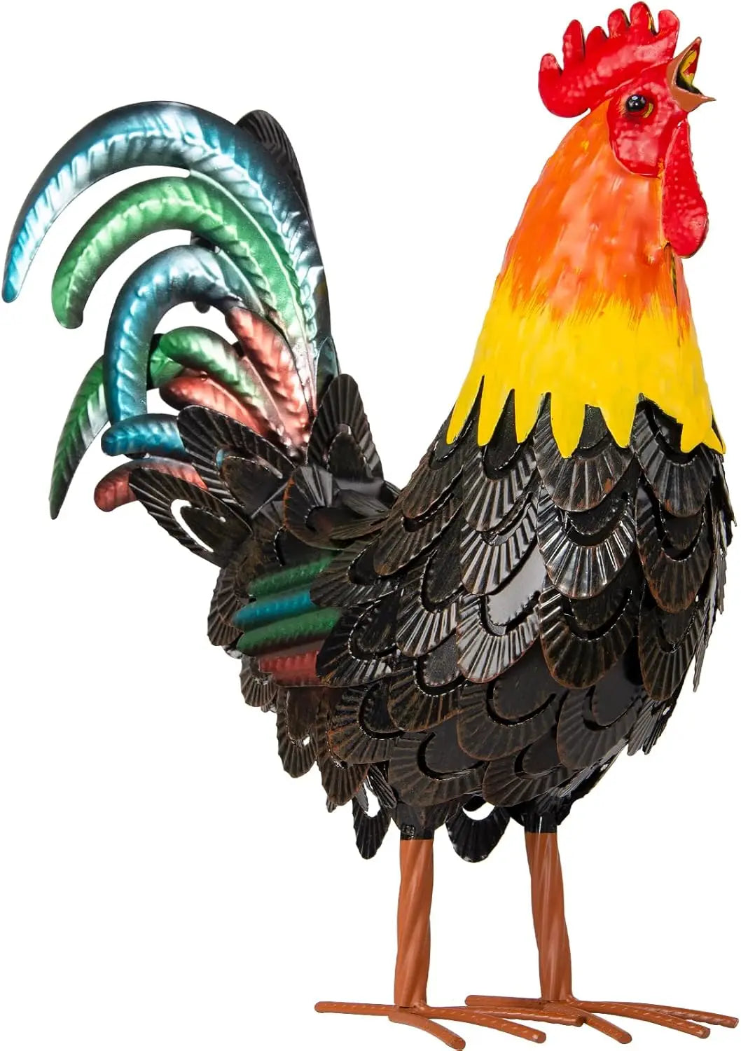 Metal Rooster Statues for Garden and Home Decor
