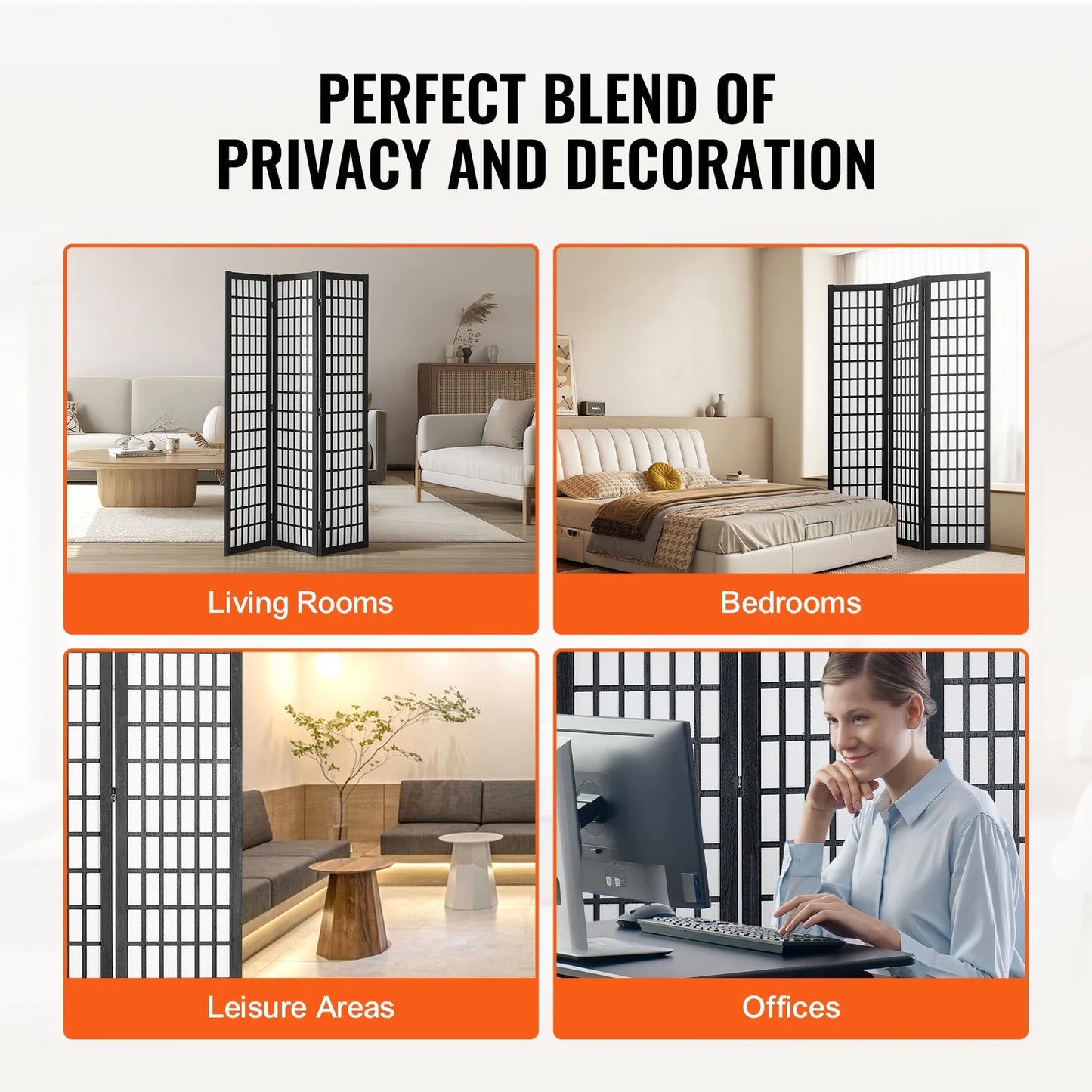 Wood Folding Privacy Screen 3 4 6 Panels Room Divider