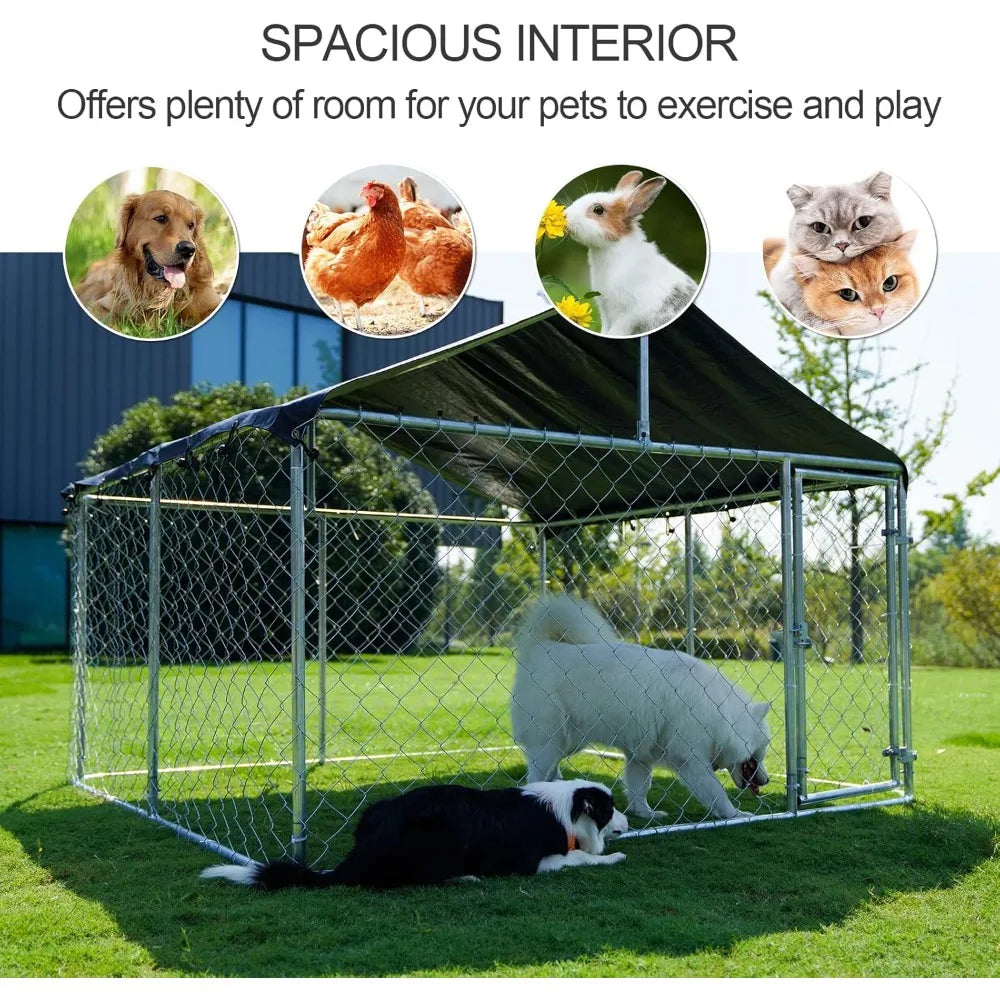 Heavy Duty Outdoor Dog Kennel Cage with Secure Lock