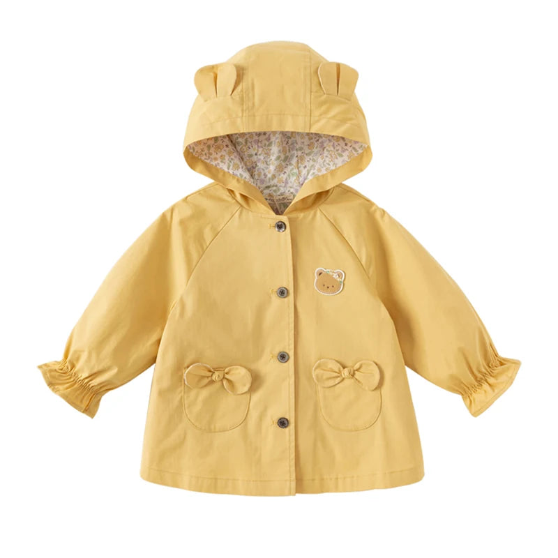 Dave Bella Girls Hooded Trench Coat for Spring Autumn