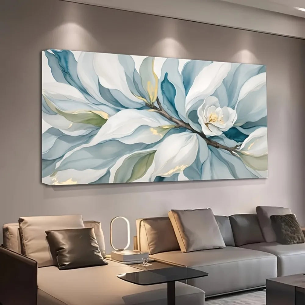 Modern Abstract Floral Canvas Mural Framed Home Decor