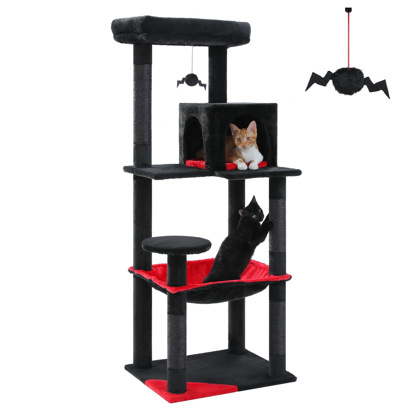5-Level Cat Tree Tower with Hammock and Scratching Posts