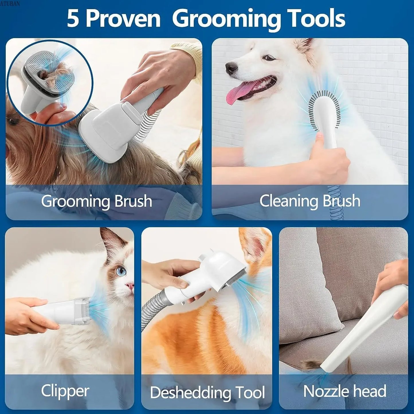Dog Grooming Vacuum and Pet Grooming Kit with Large Capacity