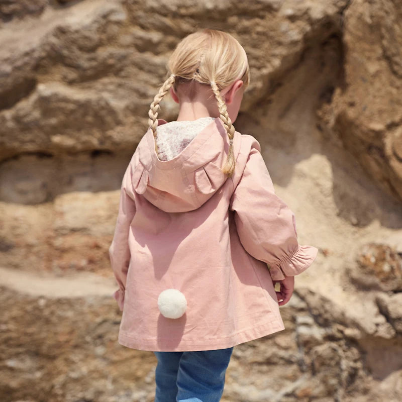 Dave Bella Girls Hooded Trench Coat for Spring Autumn