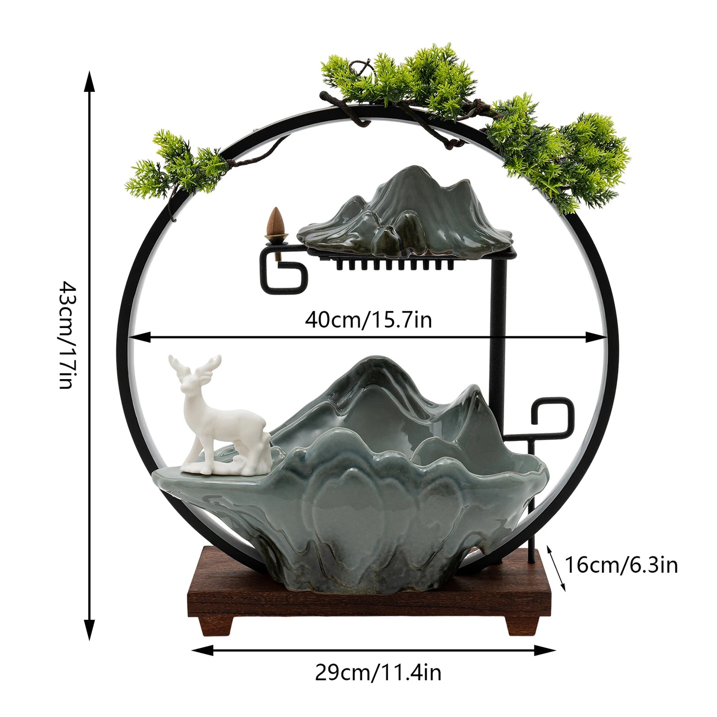 Tabletop Fountain Led Lights Waterfall Home Office Decor