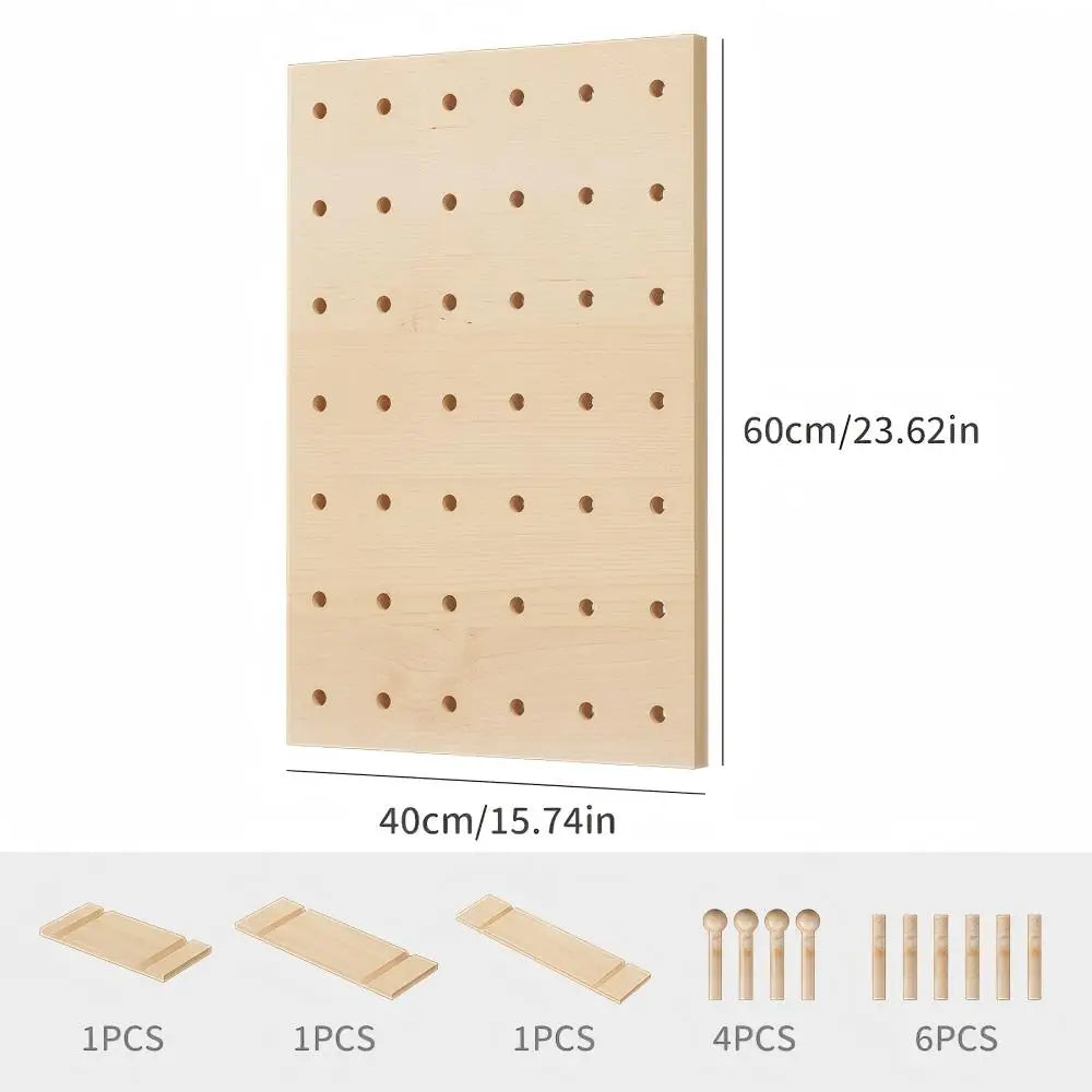 Solid Wood Pegboard for Stylish Storage and Decor