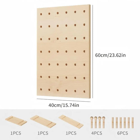 Solid Wood Pegboard for Stylish Storage and Decor