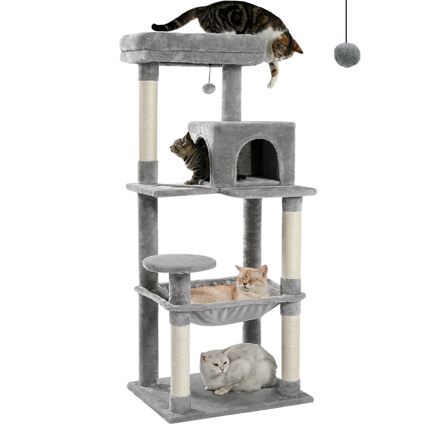 5-Level Cat Tree Tower with Hammock and Scratching Posts
