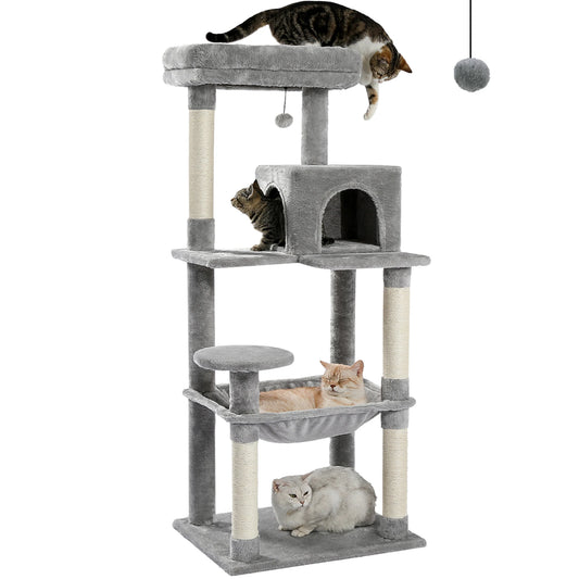 5-Level Cat Tree Tower with Hammock and Scratching Posts